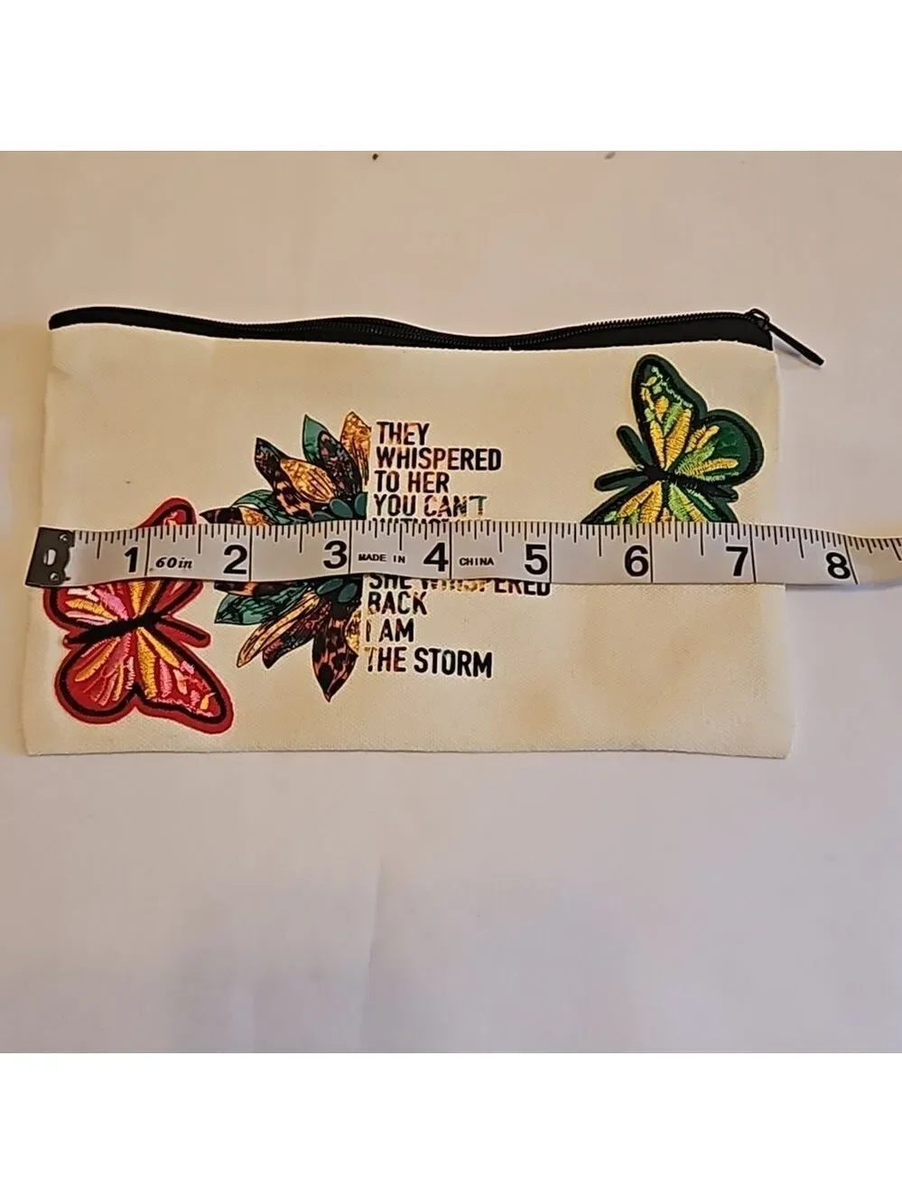 Hand Crafted Canvas Cosmetic Bag Pencil Case Embroidery